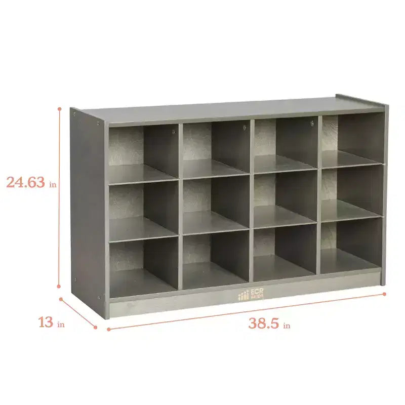 12-Cubby Mobile Tray Storage Cabinet, 3x4, Classroom Furniture