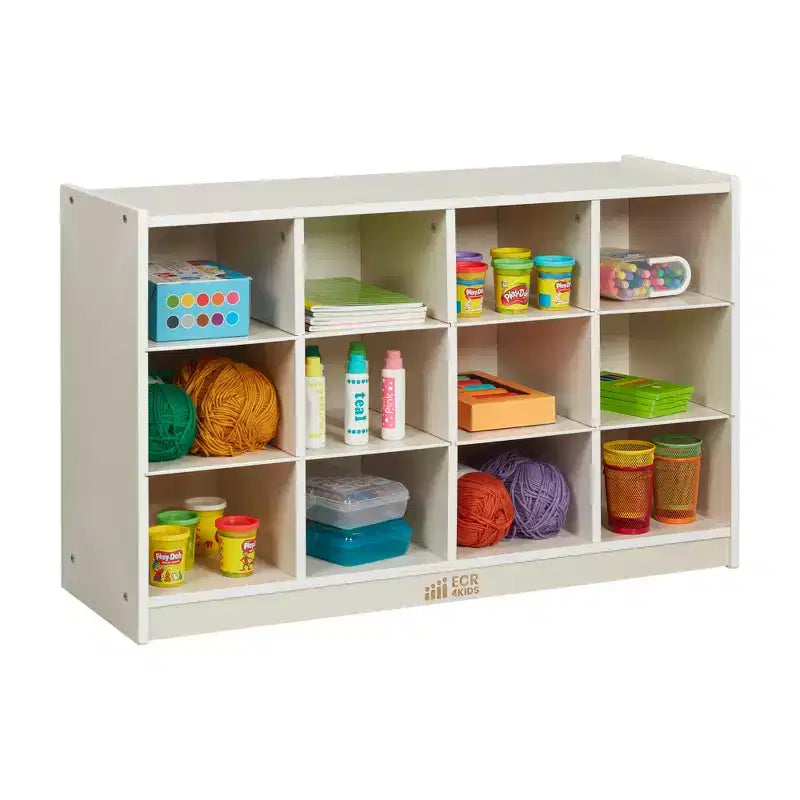 12-Cubby Mobile Tray Storage Cabinet, 3x4, Classroom Furniture