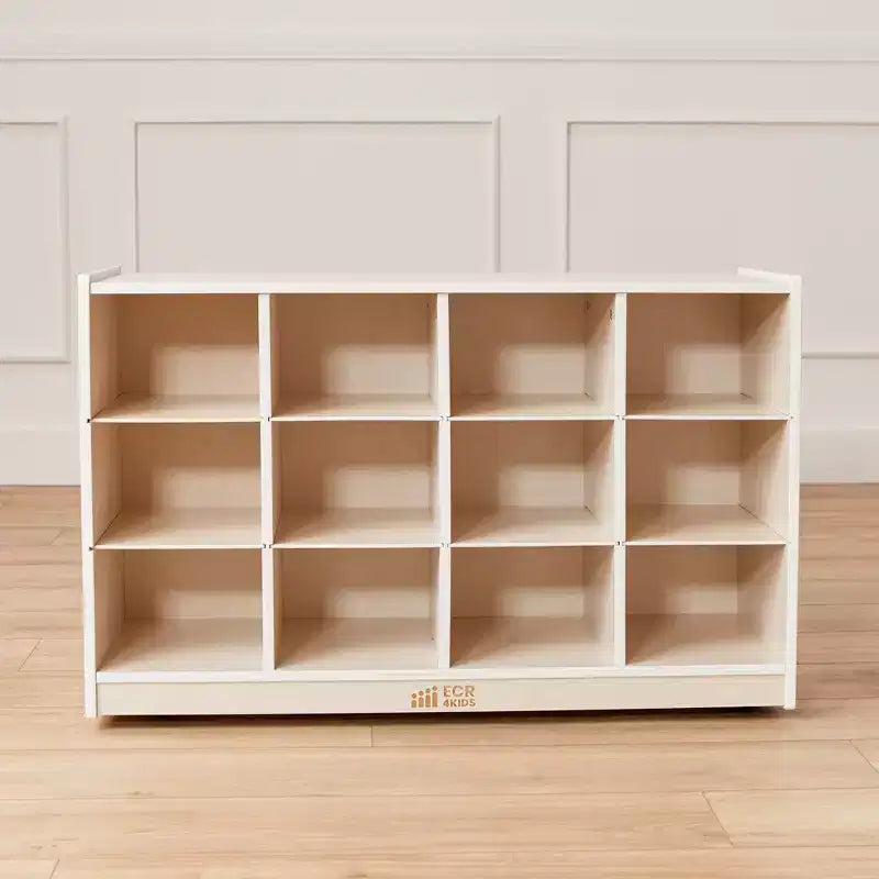 12-Cubby Mobile Tray Storage Cabinet, 3x4, Classroom Furniture