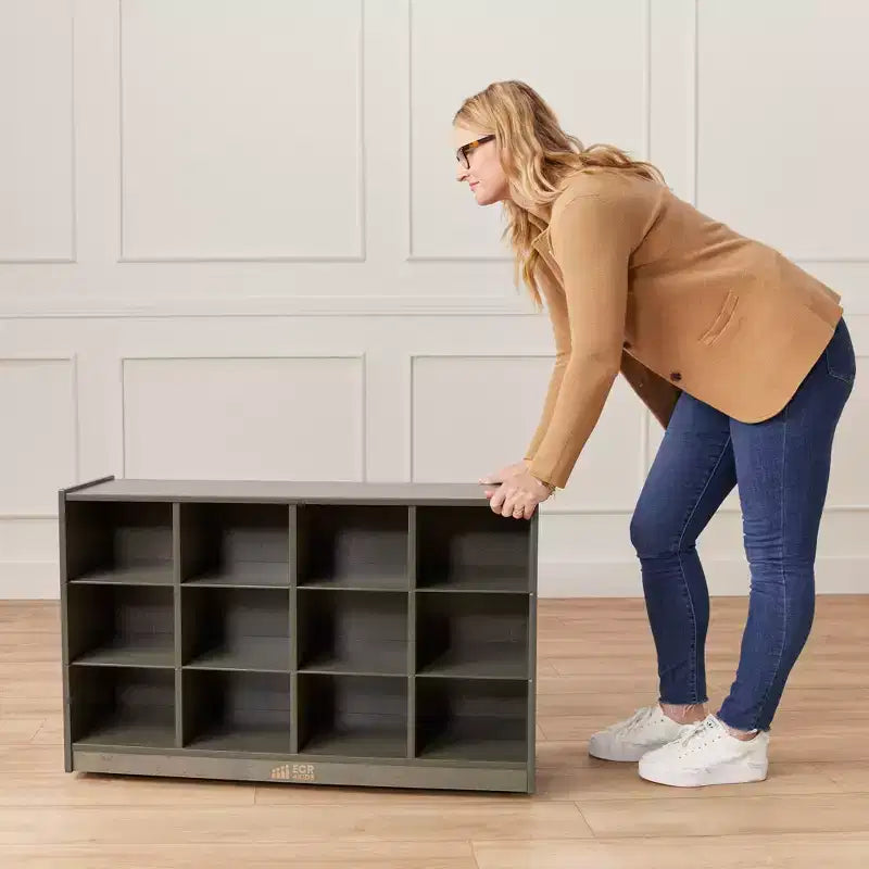 12-Cubby Mobile Tray Storage Cabinet, 3x4, Classroom Furniture