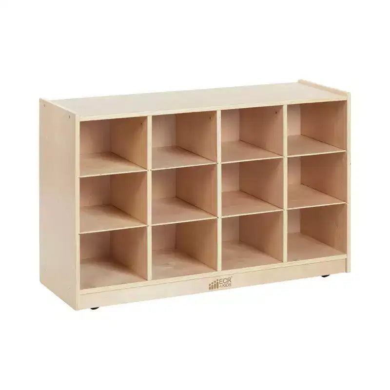 12-Cubby Mobile Tray Storage Cabinet, 3x4, Classroom Furniture