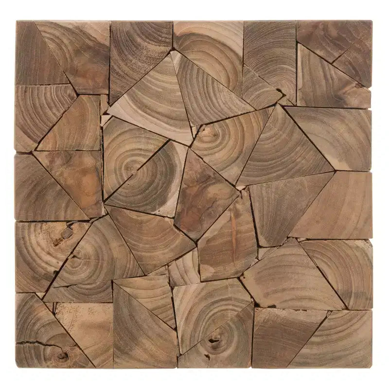 Reclaimed Teak Square Stool - Medium Oak