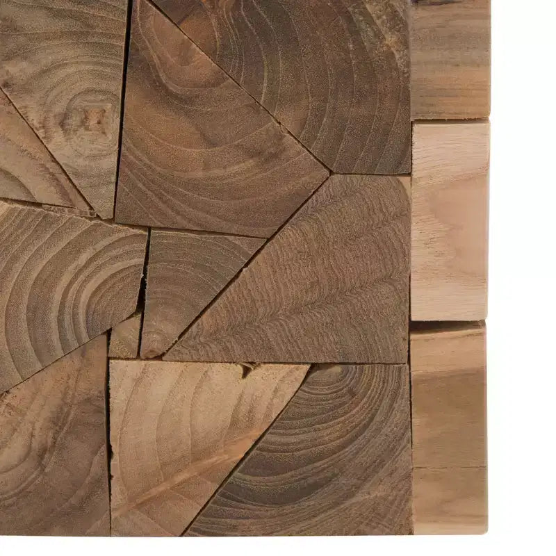 Reclaimed Teak Square Stool - Medium Oak