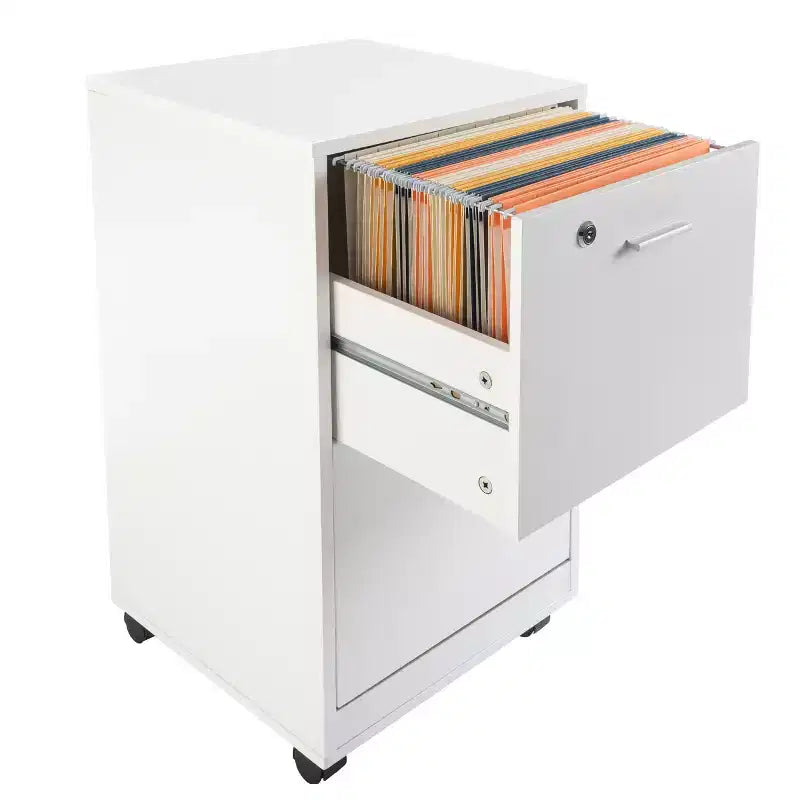 2-Drawer File Cabinet with Lock and Rolling Wheels