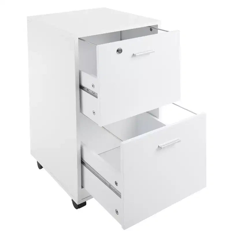2-Drawer File Cabinet with Lock and Rolling Wheels