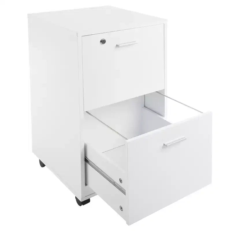 2-Drawer File Cabinet with Lock and Rolling Wheels