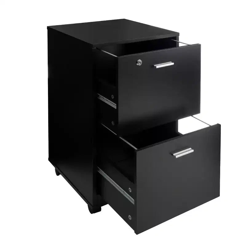 2-Drawer File Cabinet with Lock and Rolling Wheels