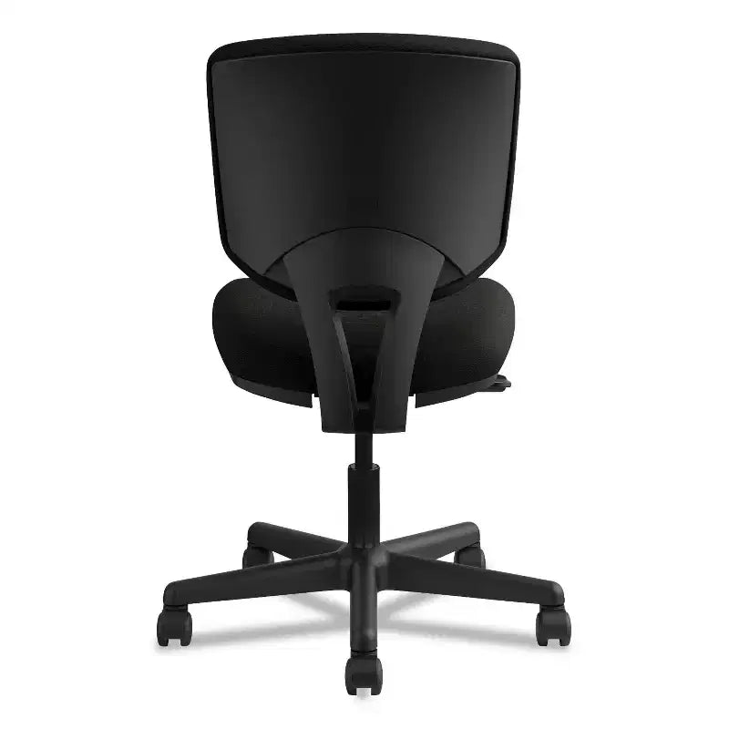 Leather Task Chair, Supports Up to 250 lb, 18"-22.25" Seat Height, Black