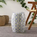 17.25" Suzani Ceramic Garden Stool / Accent Table