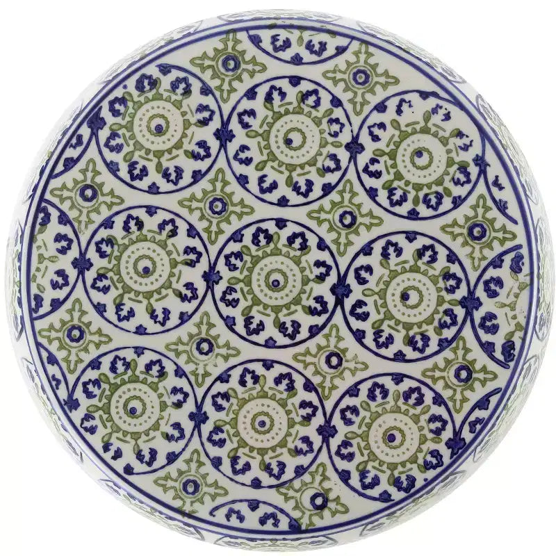 17.25" Suzani Ceramic Garden Stool / Accent Table