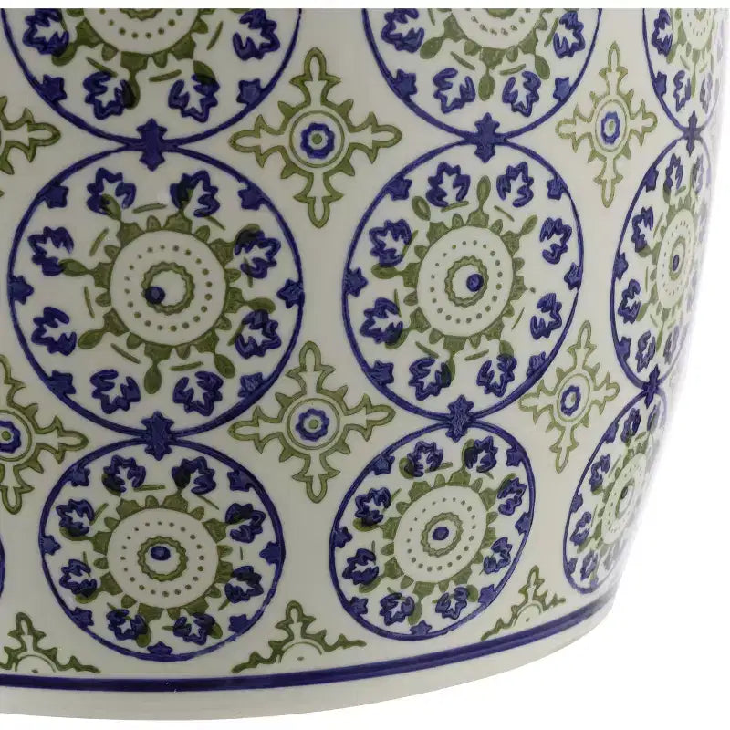 17.25" Suzani Ceramic Garden Stool / Accent Table