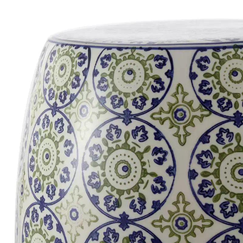 17.25" Suzani Ceramic Garden Stool / Accent Table