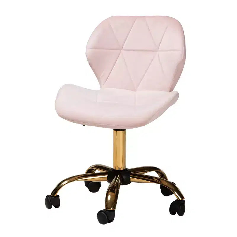 Contemporary Glam Velvet Swivel Office Chair