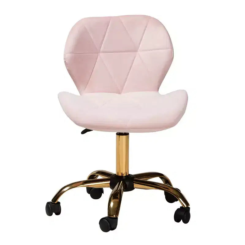 Contemporary Glam Velvet Swivel Office Chair