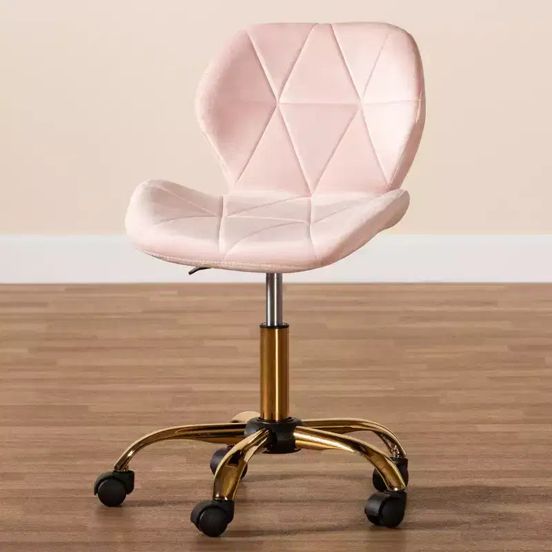 Contemporary Glam Velvet Swivel Office Chair
