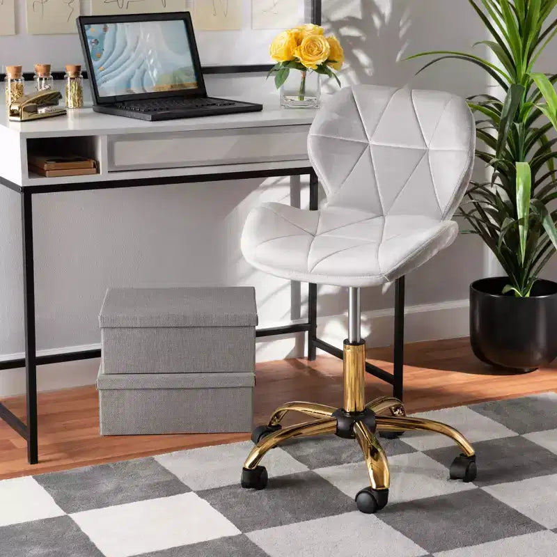 Contemporary Glam Velvet Swivel Office Chair