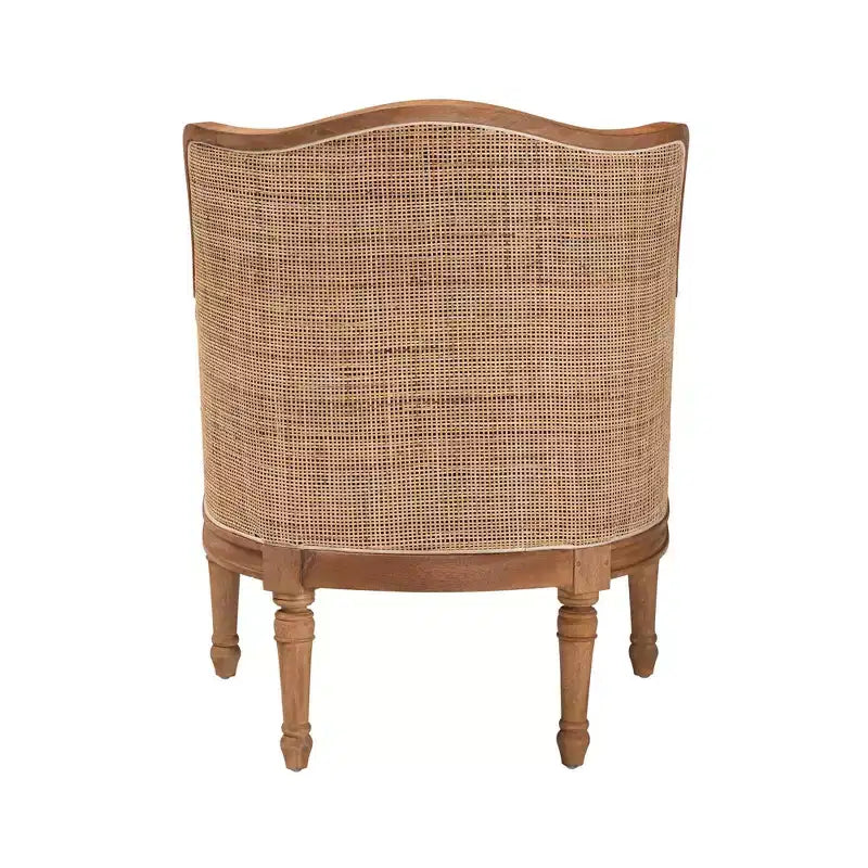 Fabric and Wood Accent Chair