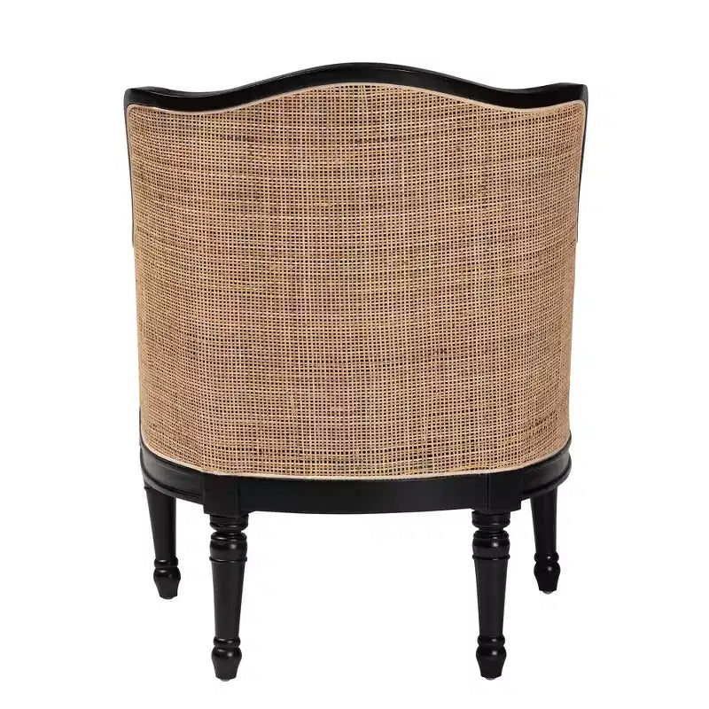 Fabric and Wood Accent Chair
