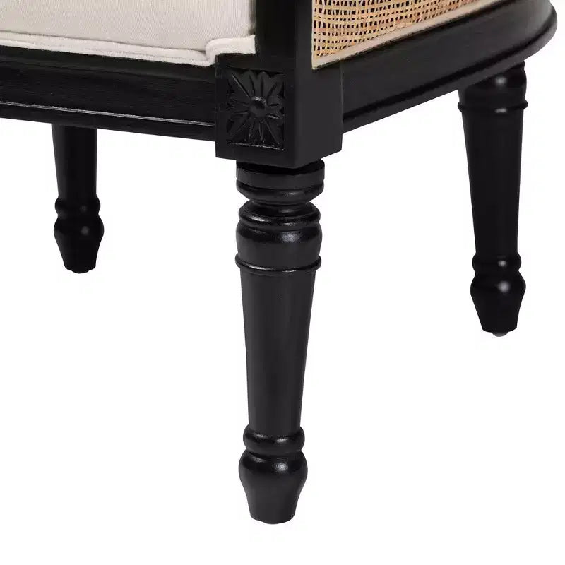 Fabric and Wood Accent Chair