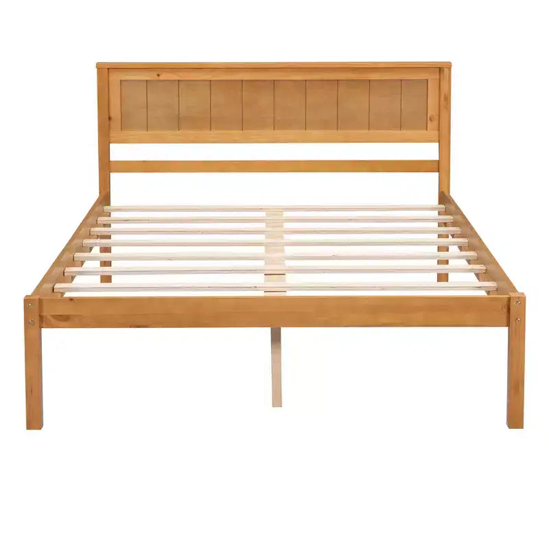 Queen/Full/Twin Size Wood Platform Bed Frame with Headboard
